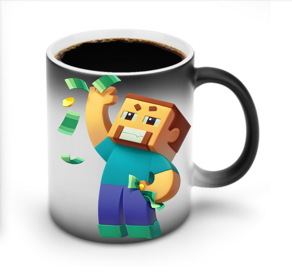 （画像用） マインクラフト ブロックの世界 Minecraft MC Block world 温度変色マグカップ