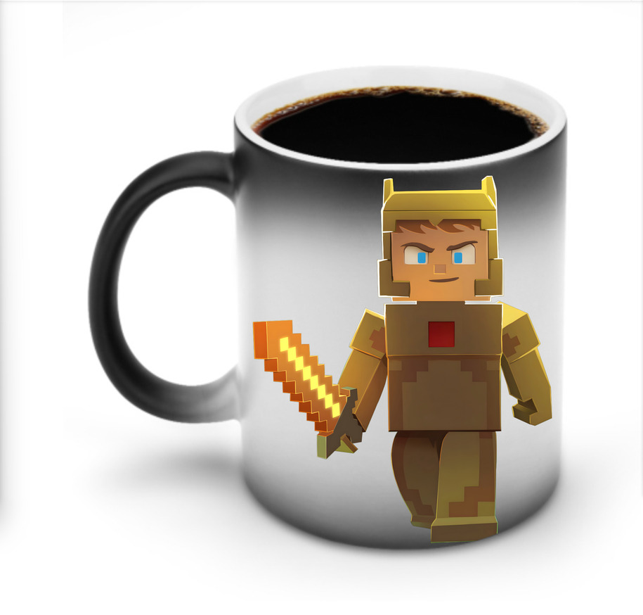 （画像用） マインクラフト ブロックの世界 Minecraft MC Block world 温度変色マグカップ