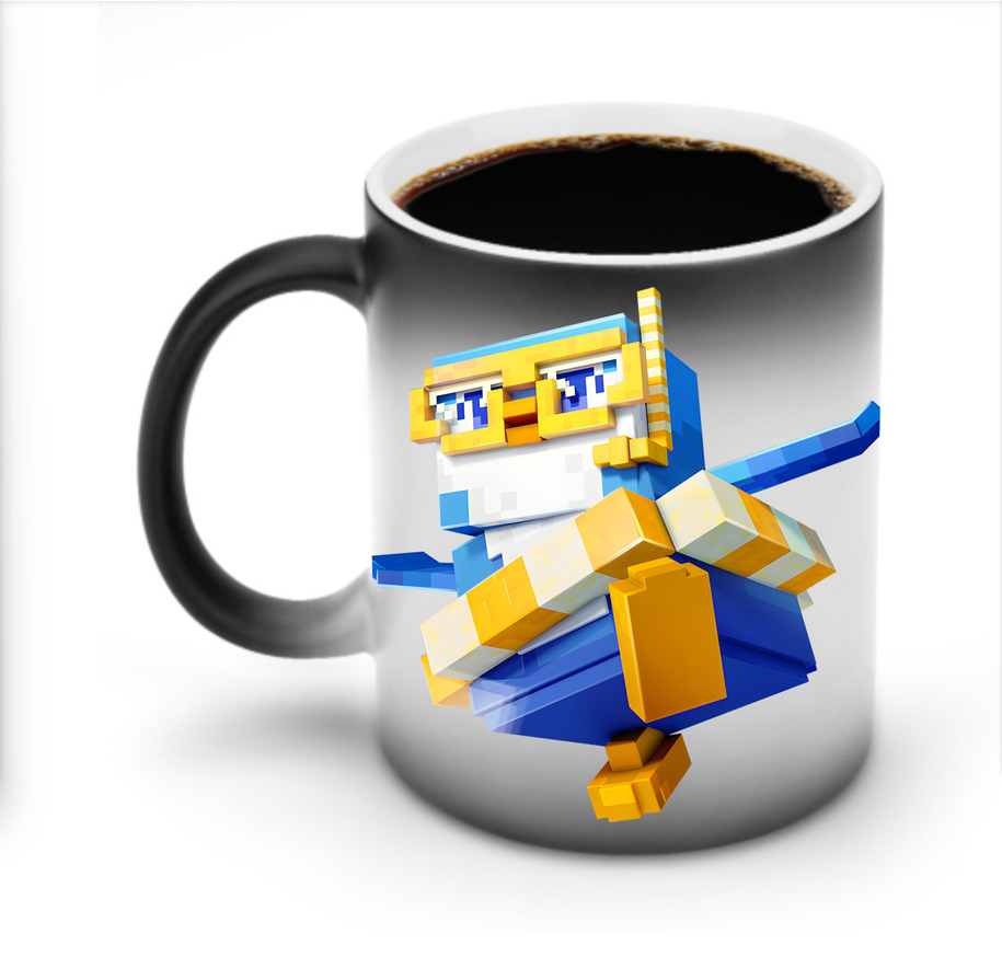 （画像用） マインクラフト ブロックの世界 Minecraft MC Block world 温度変色マグカップ