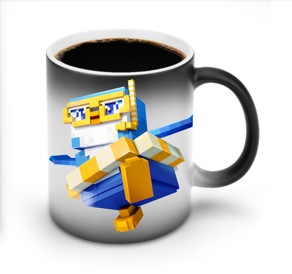 （画像用） マインクラフト ブロックの世界 Minecraft MC Block world 温度変色マグカップ