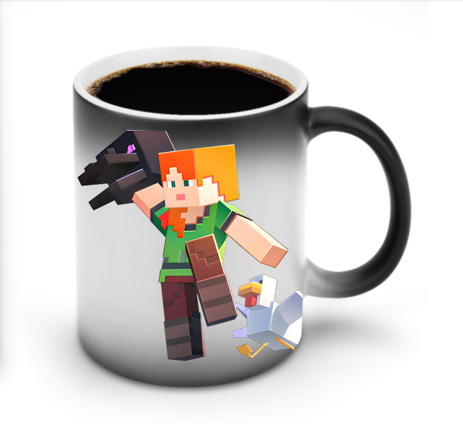 （画像用） マインクラフト ブロックの世界 Minecraft MC Block world 温度変色マグカップ