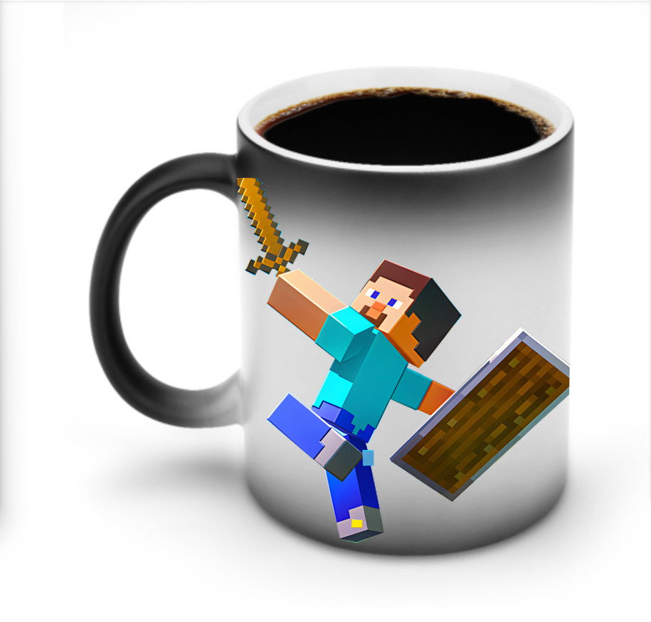 （画像用） マインクラフト ブロックの世界 Minecraft MC Block world 温度変色マグカップ