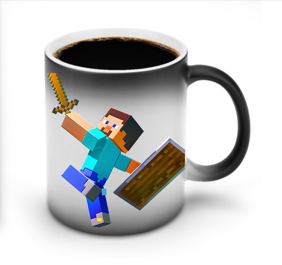 （画像用） マインクラフト ブロックの世界 Minecraft MC Block world 温度変色マグカップ