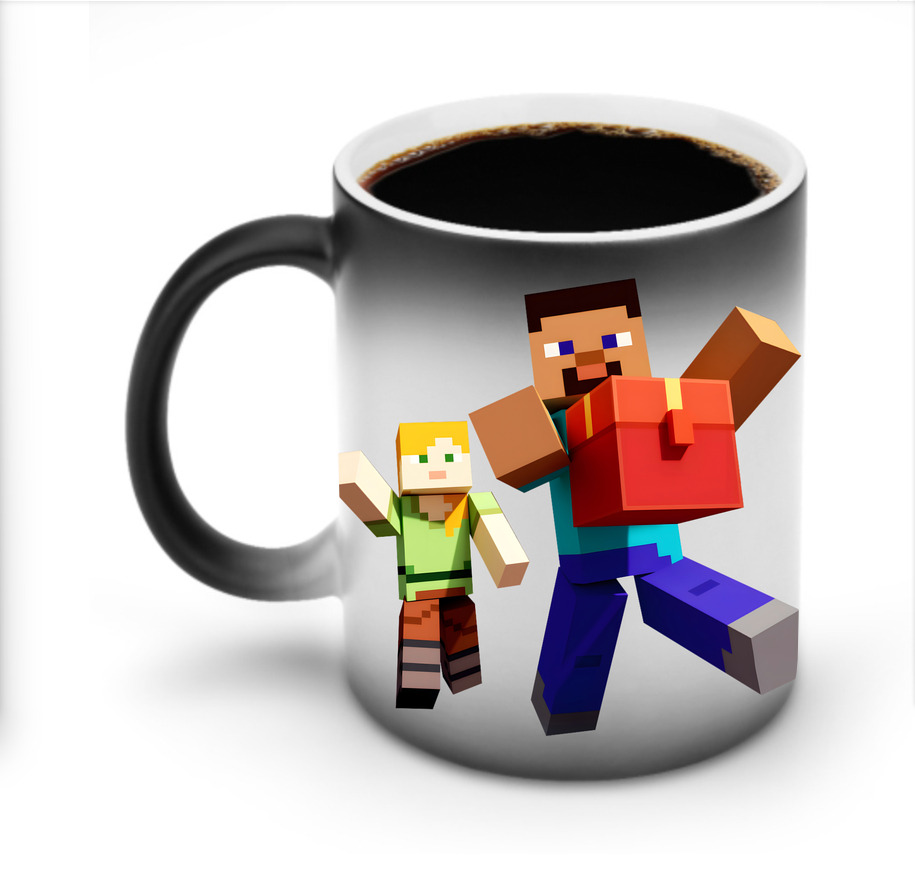 （画像用） マインクラフト ブロックの世界 Minecraft MC Block world 温度変色マグカップ
