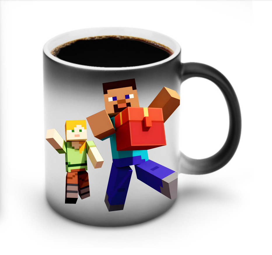 （画像用） マインクラフト ブロックの世界 Minecraft MC Block world 温度変色マグカップ