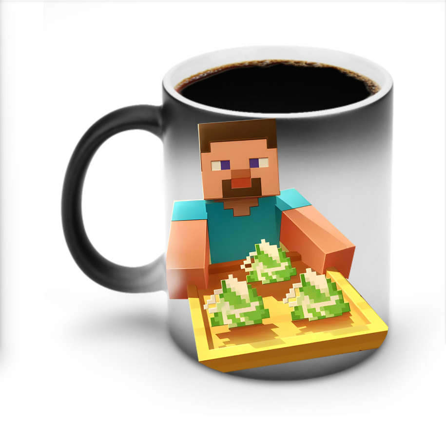 （画像用） マインクラフト ブロックの世界 Minecraft MC Block world 温度変色マグカップ