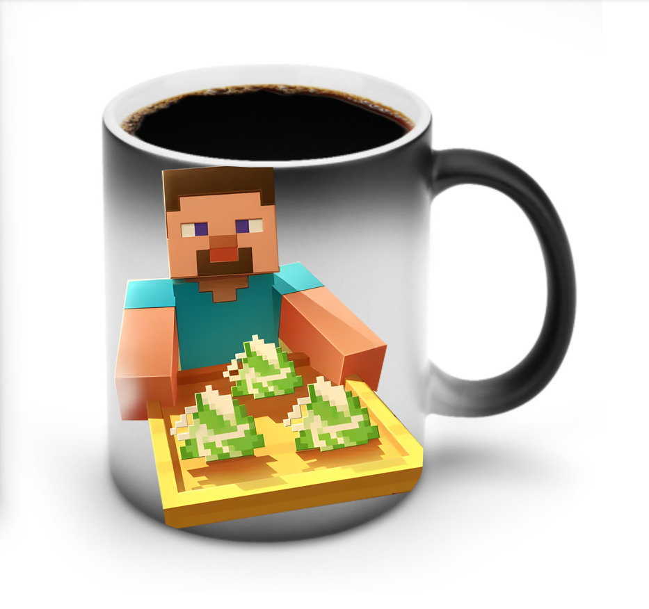 （画像用） マインクラフト ブロックの世界 Minecraft MC Block world 温度変色マグカップ