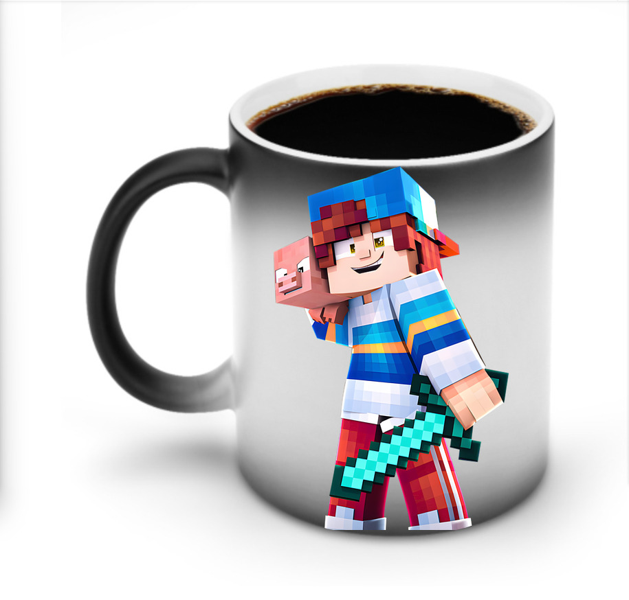 （画像用） マインクラフト ブロックの世界 Minecraft MC Block world 温度変色マグカップ