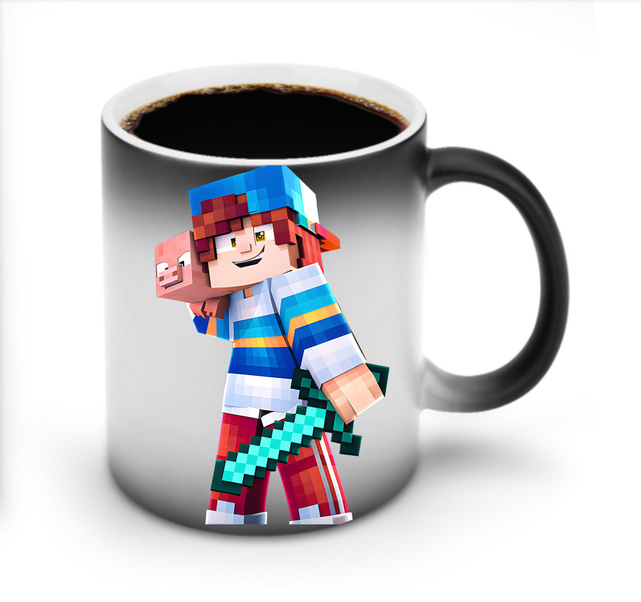 （画像用） マインクラフト ブロックの世界 Minecraft MC Block world 温度変色マグカップ