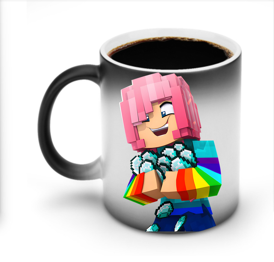 （画像用） マインクラフト ブロックの世界 Minecraft MC Block world 温度変色マグカップ