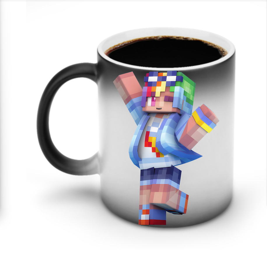 （画像用） マインクラフト ブロックの世界 Minecraft MC Block world 温度変色マグカップ