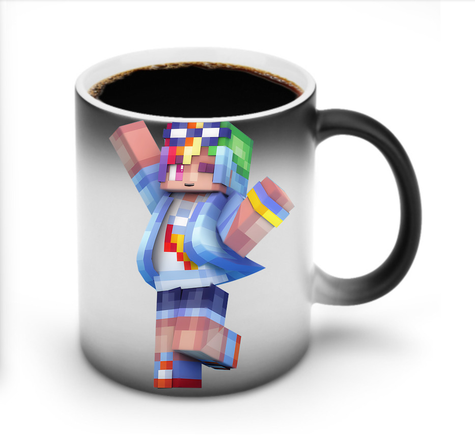 （画像用） マインクラフト ブロックの世界 Minecraft MC Block world 温度変色マグカップ