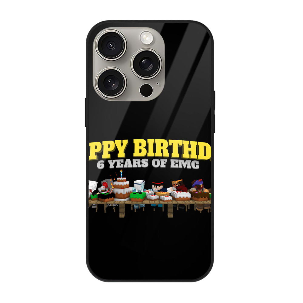 （画像用） マインクラフト ブロックの世界 Minecraft MC Block world 【iPhone15Pro対応】スマホケース 耐衝撃＆黄変防止 背面ガラス