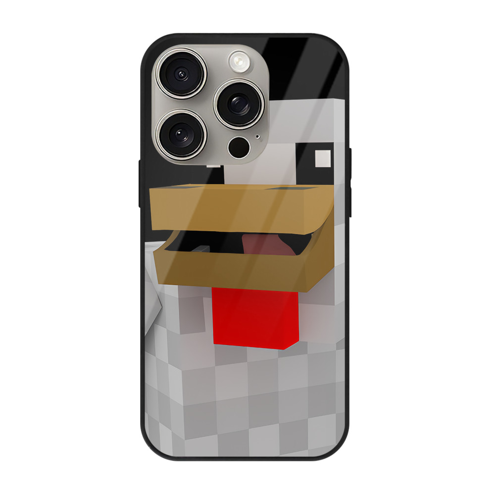 （画像用） マインクラフト ブロックの世界 Minecraft MC Block world 【iPhone15Pro対応】スマホケース 耐衝撃＆黄変防止 背面ガラス