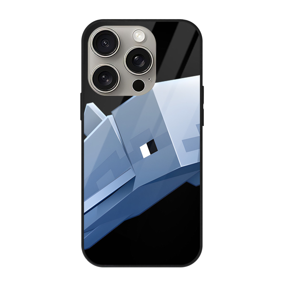 （画像用） マインクラフト ブロックの世界 Minecraft MC Block world 【iPhone15Pro対応】スマホケース 耐衝撃＆黄変防止 背面ガラス