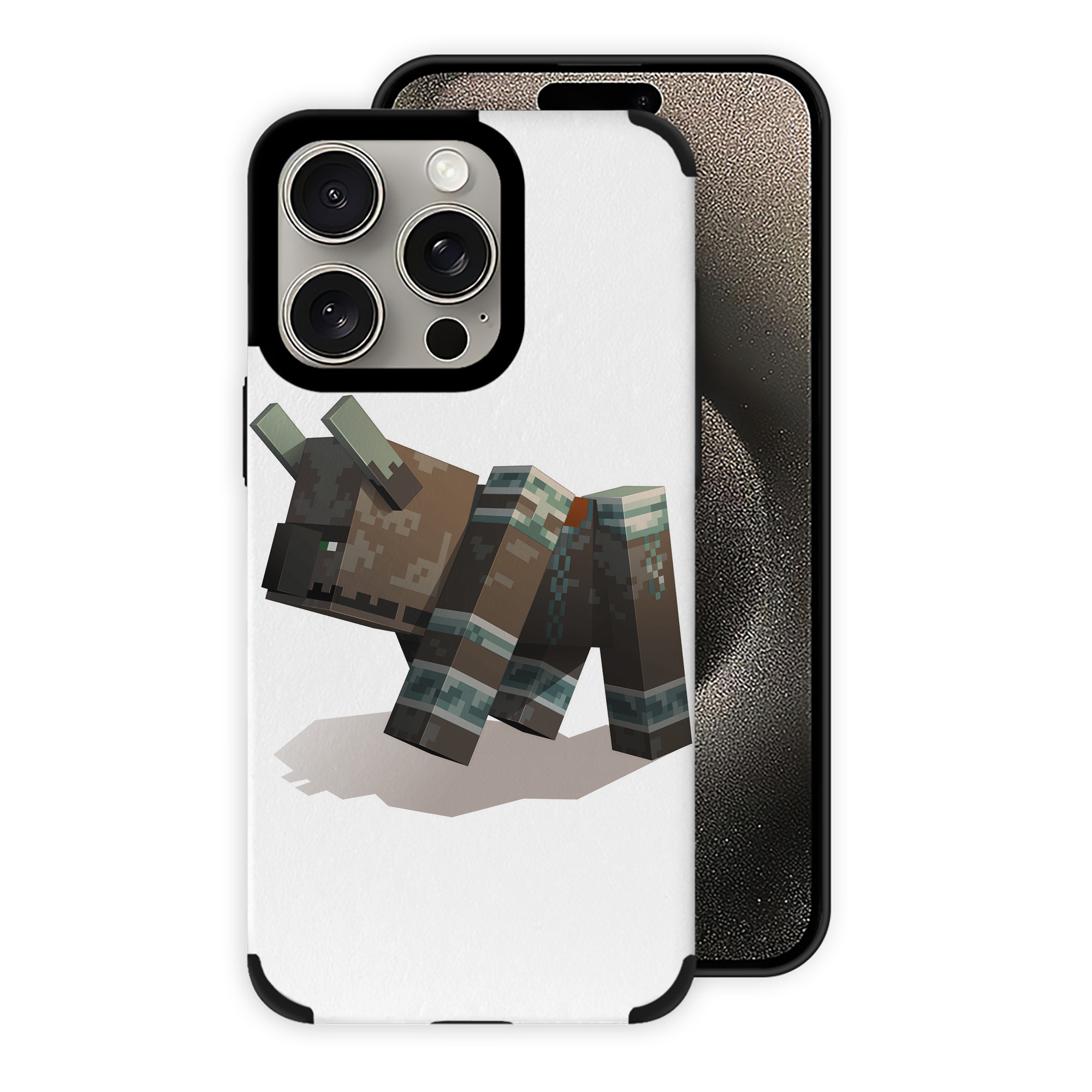 （画像用） マインクラフト ブロックの世界 Minecraft MC Block world 【iPhone15ProMax対応】 PUレザー スマホケース 耐衝撃＆黄変防止