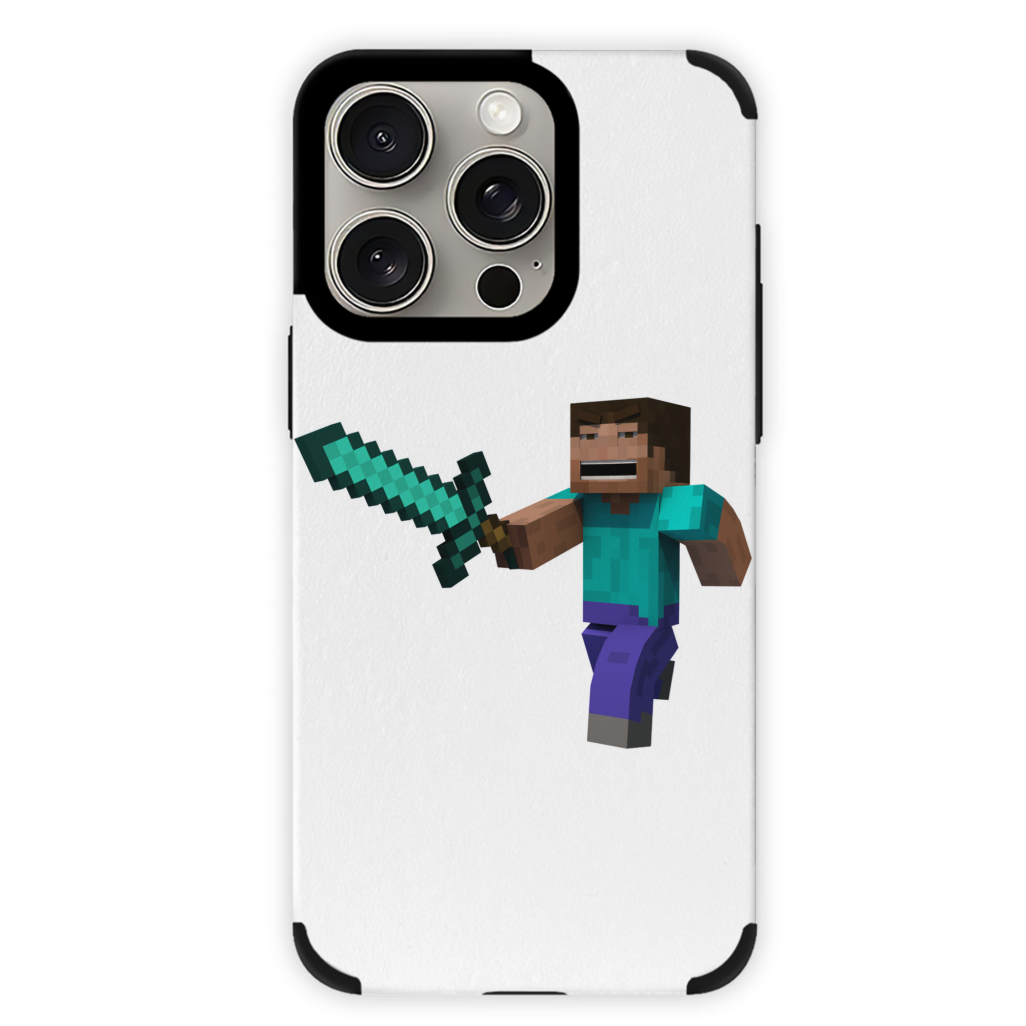 （画像用） マインクラフト ブロックの世界 Minecraft MC Block world 【iPhone15ProMax対応】 PUレザー スマホケース 耐衝撃＆黄変防止