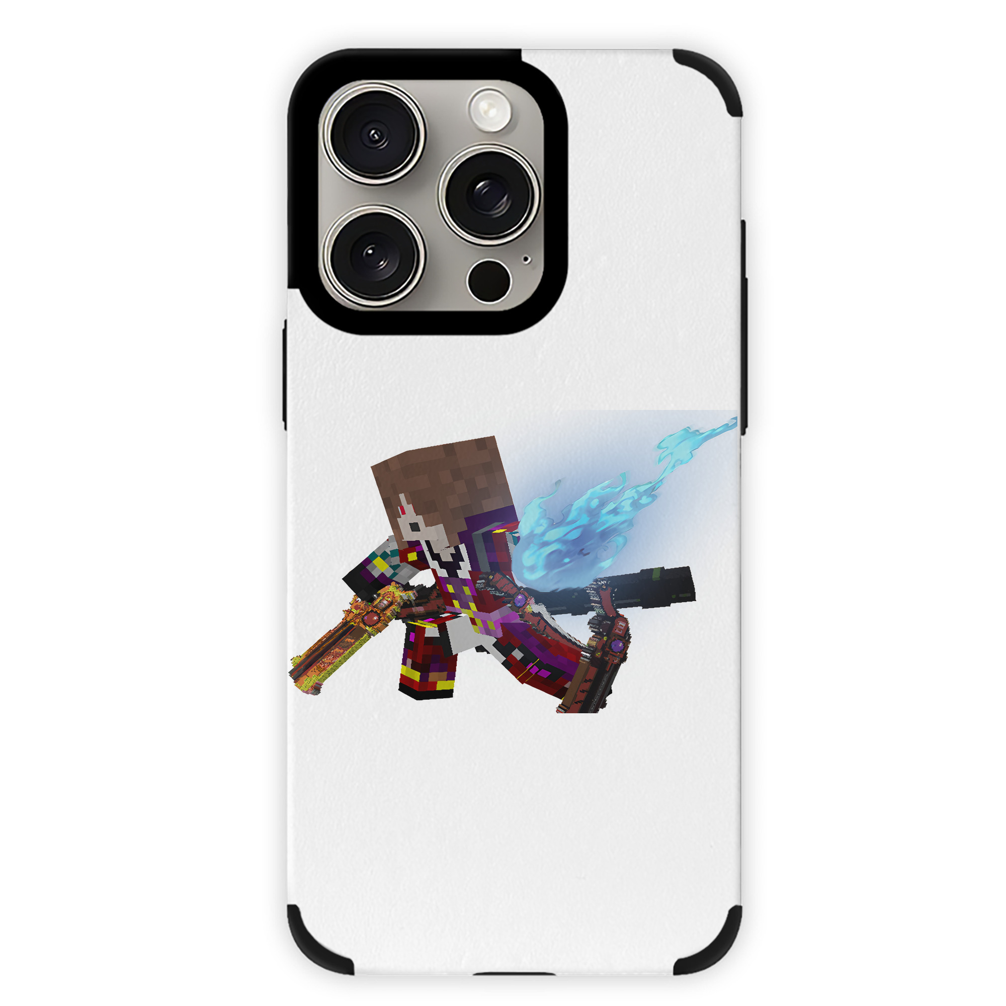 （画像用） マインクラフト ブロックの世界 Minecraft MC Block world 【iPhone15ProMax対応】 PUレザー スマホケース 耐衝撃＆黄変防止