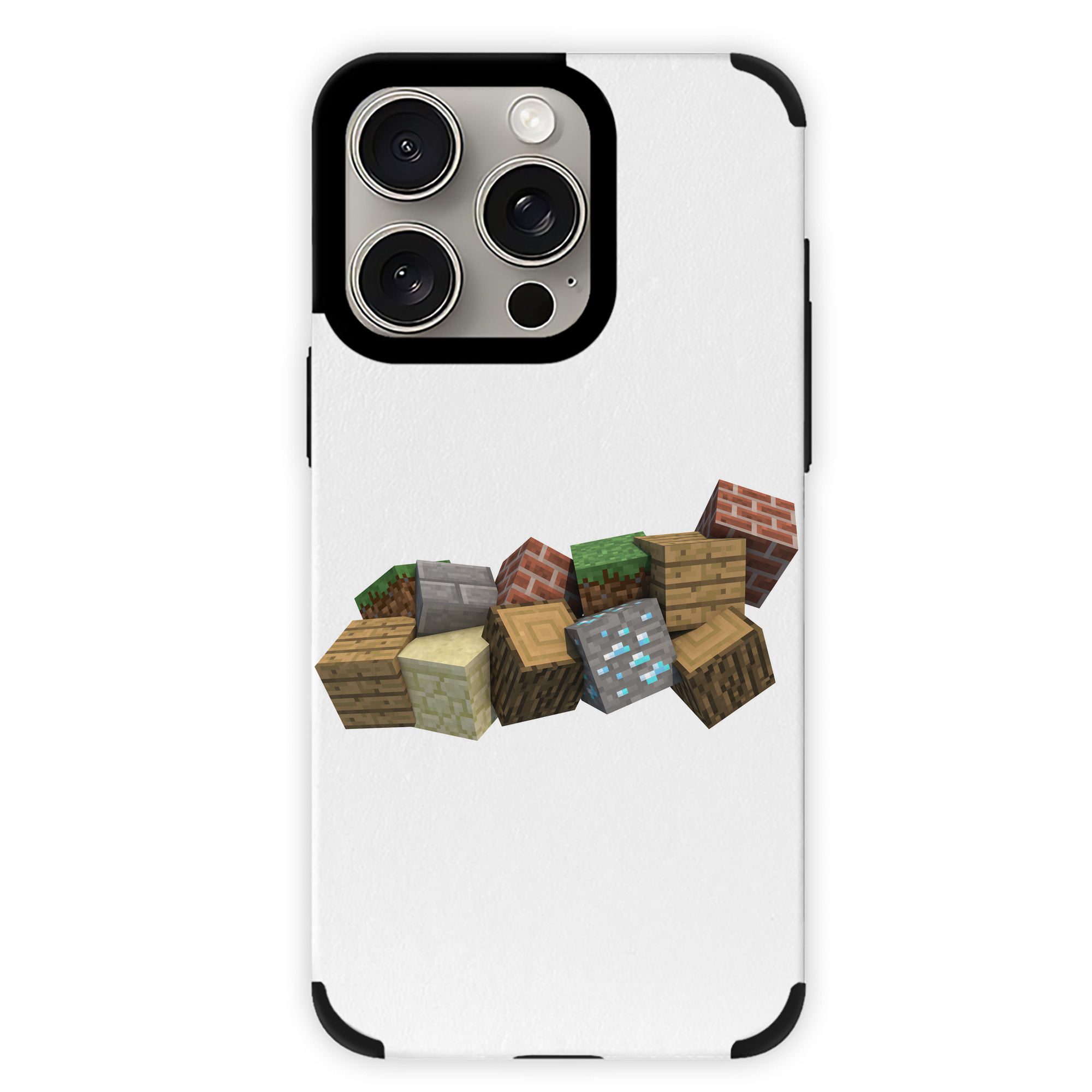 （画像用） マインクラフト ブロックの世界 Minecraft MC Block world 【iPhone15ProMax対応】 PUレザー スマホケース 耐衝撃＆黄変防止