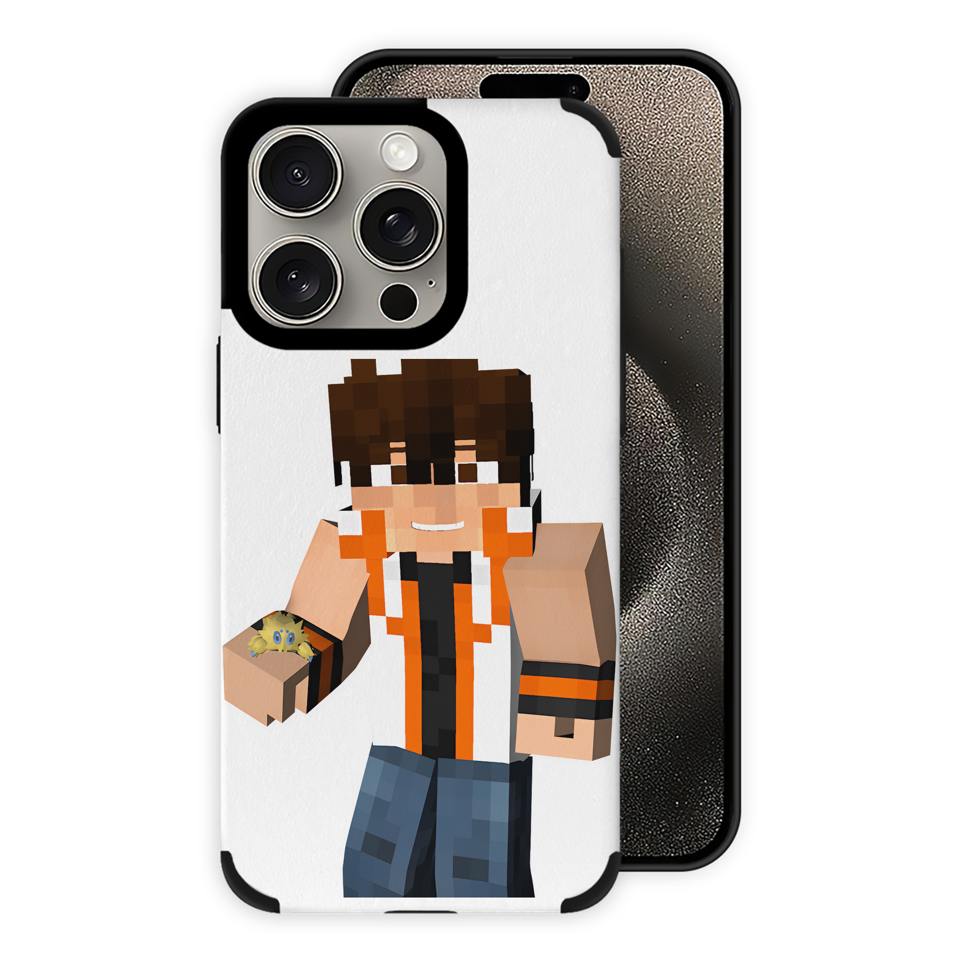 （画像用） マインクラフト ブロックの世界 Minecraft MC Block world 【iPhone15ProMax対応】 PUレザー スマホケース 耐衝撃＆黄変防止