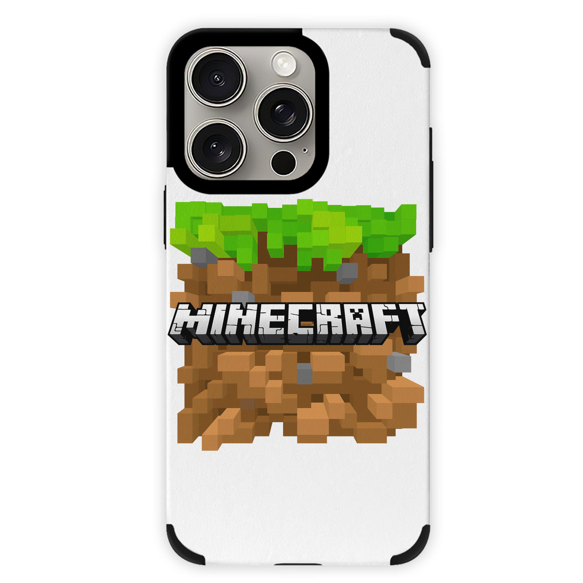 （画像用） マインクラフト ブロックの世界 Minecraft MC Block world 【iPhone15ProMax対応】 PUレザー スマホケース 耐衝撃＆黄変防止