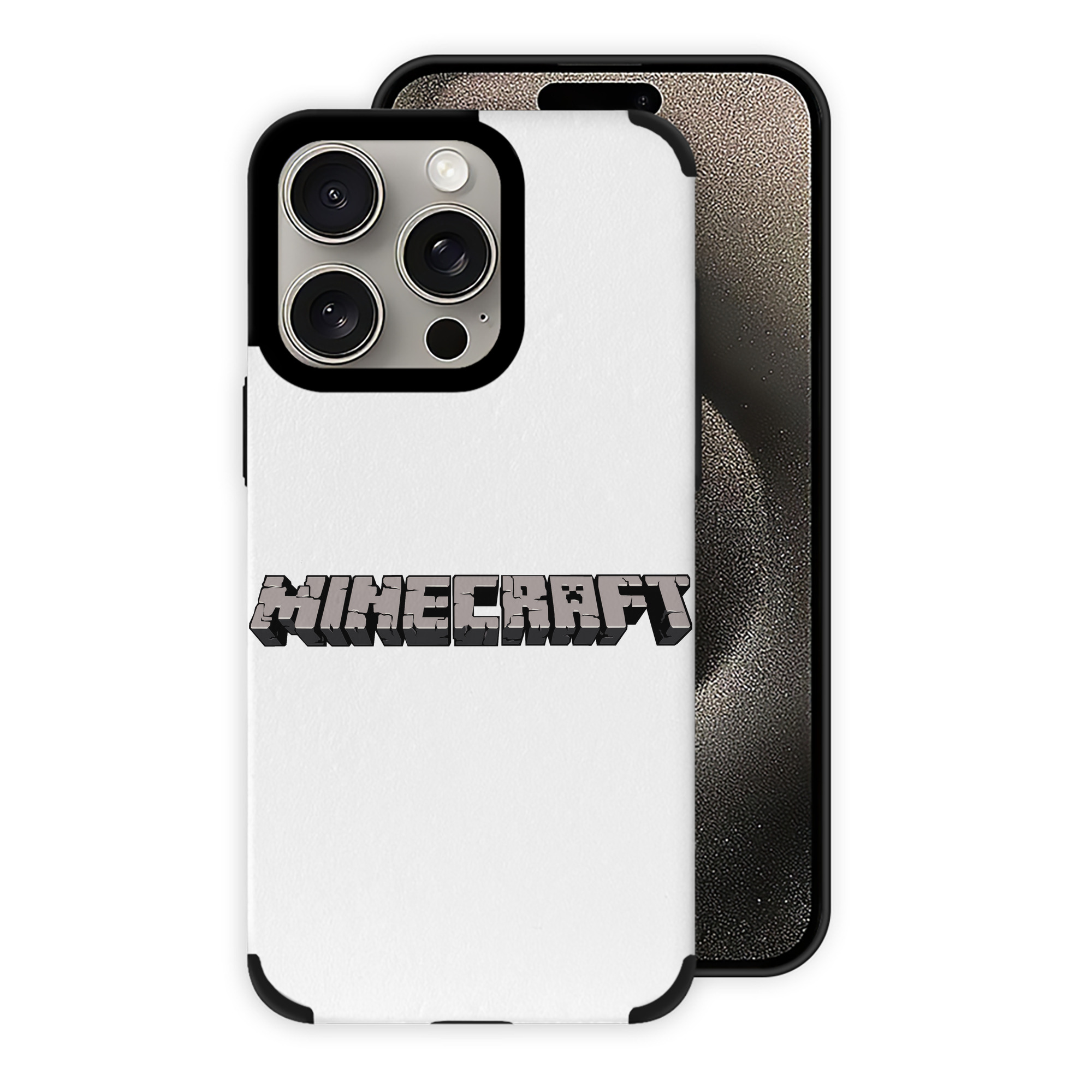 （画像用） マインクラフト ブロックの世界 Minecraft MC Block world 【iPhone15ProMax対応】 PUレザー スマホケース 耐衝撃＆黄変防止