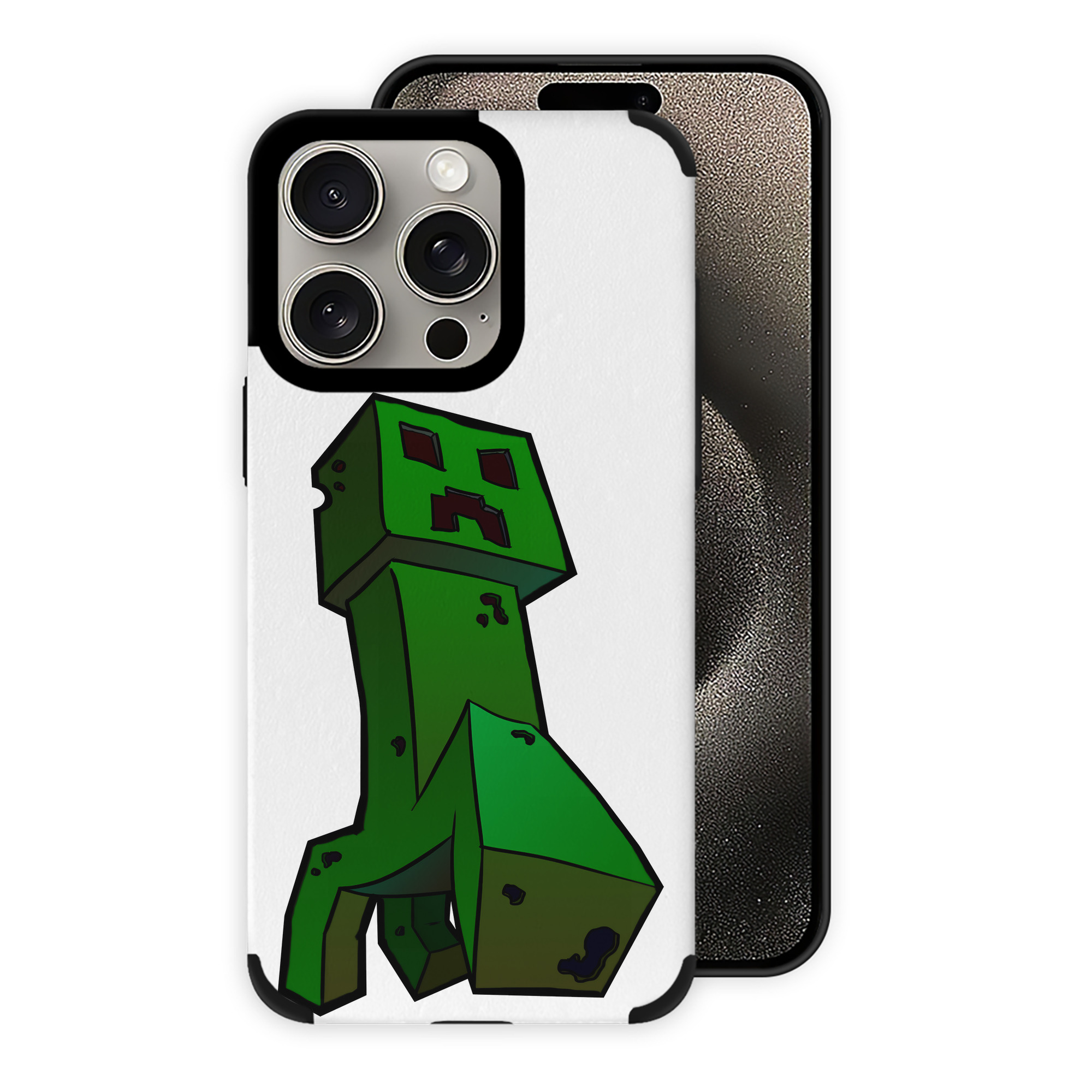 （画像用） マインクラフト ブロックの世界 Minecraft MC Block world 【iPhone15ProMax対応】 PUレザー スマホケース 耐衝撃＆黄変防止