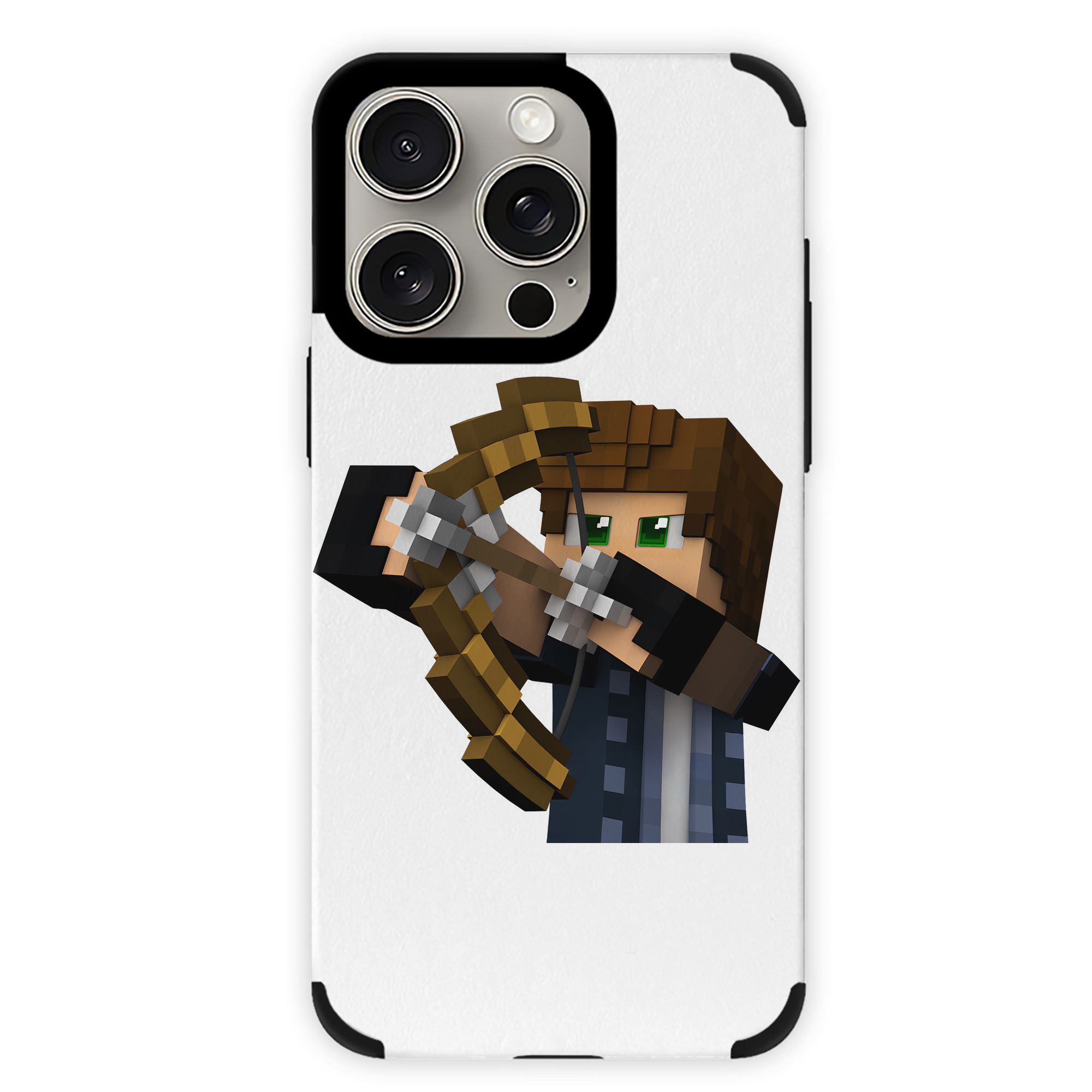 （画像用） マインクラフト ブロックの世界 Minecraft MC Block world 【iPhone15ProMax対応】 PUレザー スマホケース 耐衝撃＆黄変防止