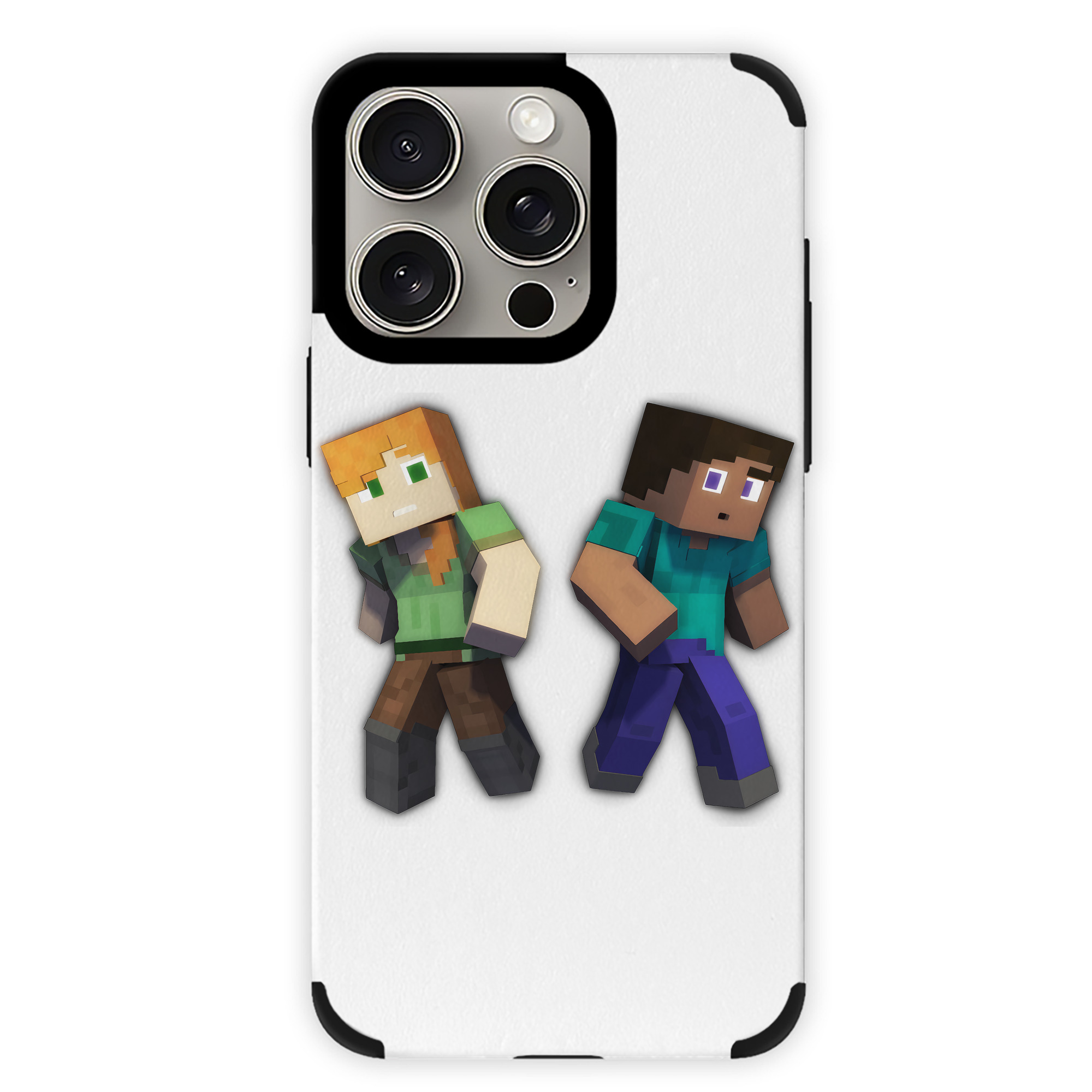 （画像用） マインクラフト ブロックの世界 Minecraft MC Block world 【iPhone15ProMax対応】 PUレザー スマホケース 耐衝撃＆黄変防止
