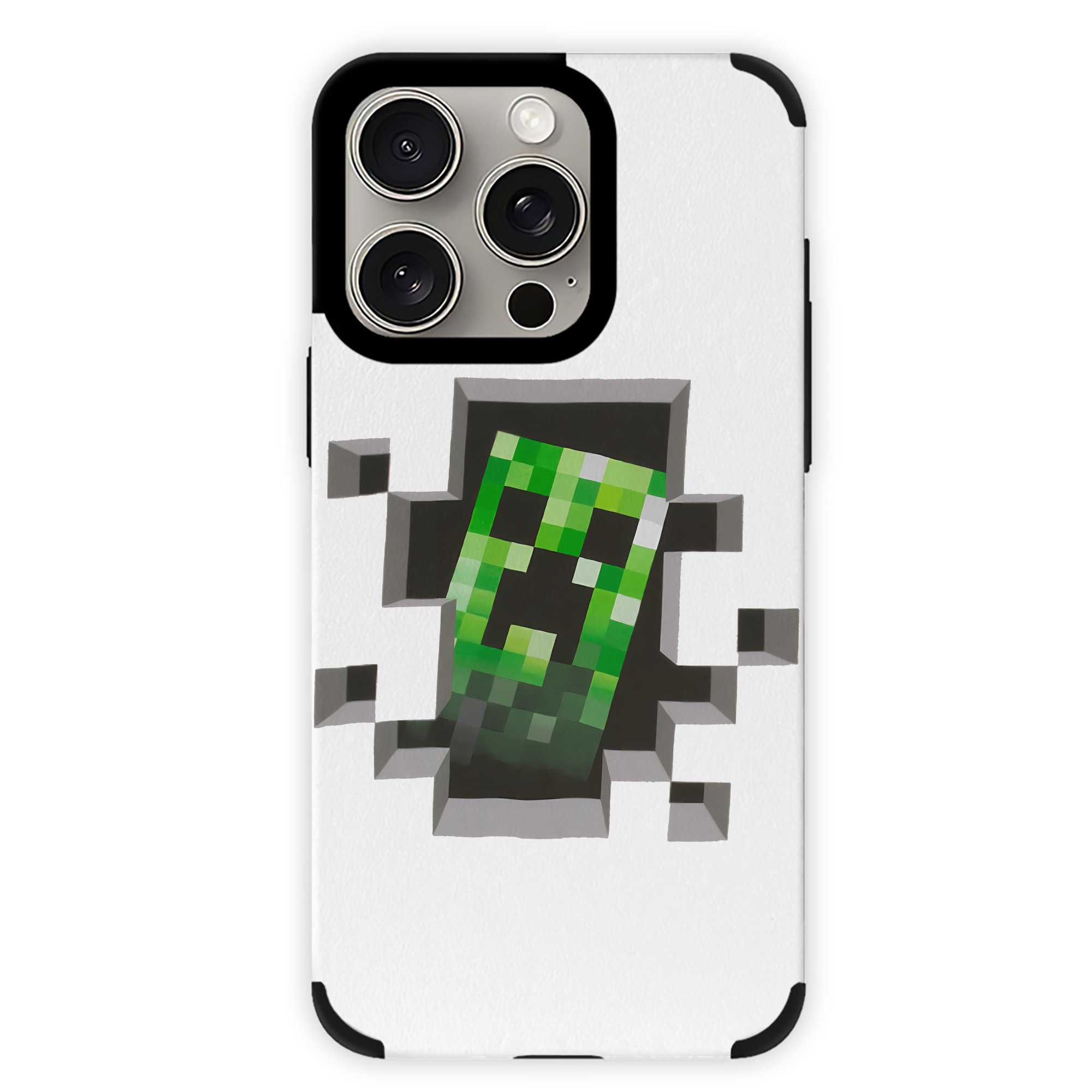 （画像用） マインクラフト ブロックの世界 Minecraft MC Block world 【iPhone15ProMax対応】 PUレザー スマホケース 耐衝撃＆黄変防止