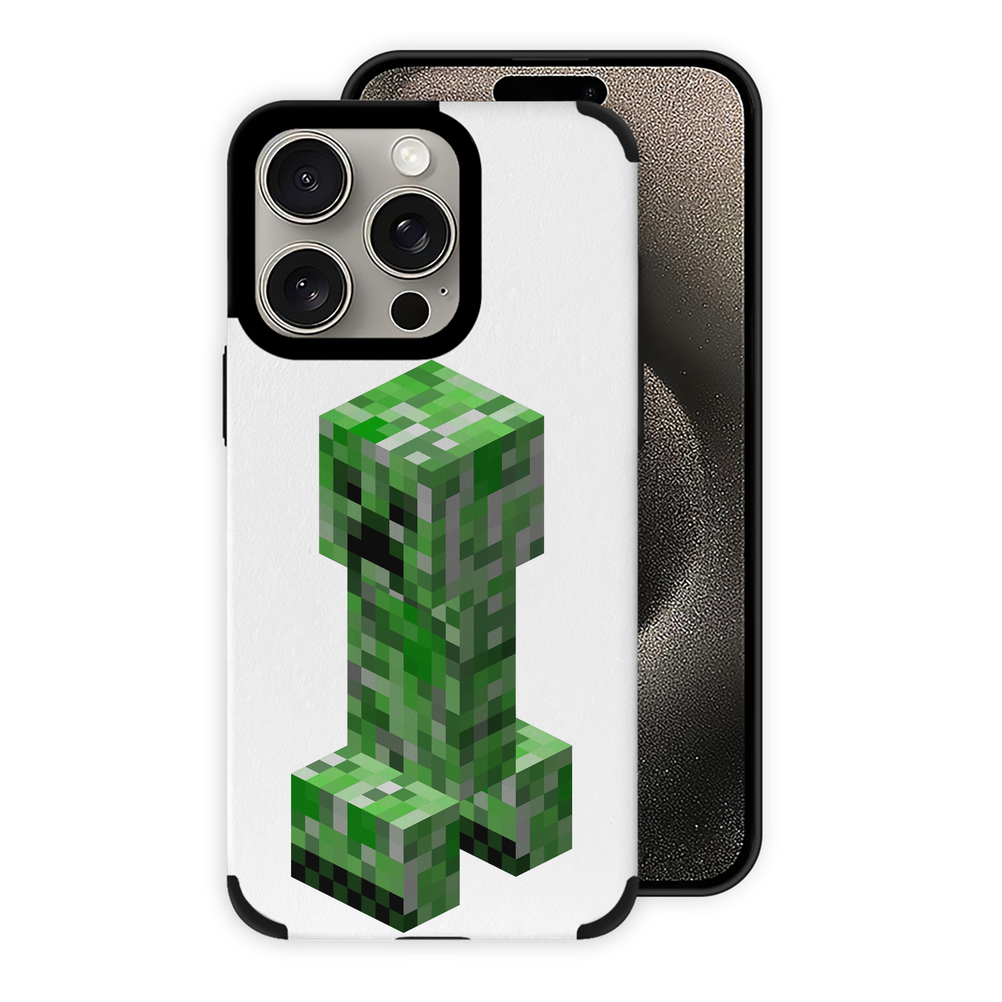 （画像用） マインクラフト ブロックの世界 Minecraft MC Block world 【iPhone15ProMax対応】 PUレザー スマホケース 耐衝撃＆黄変防止