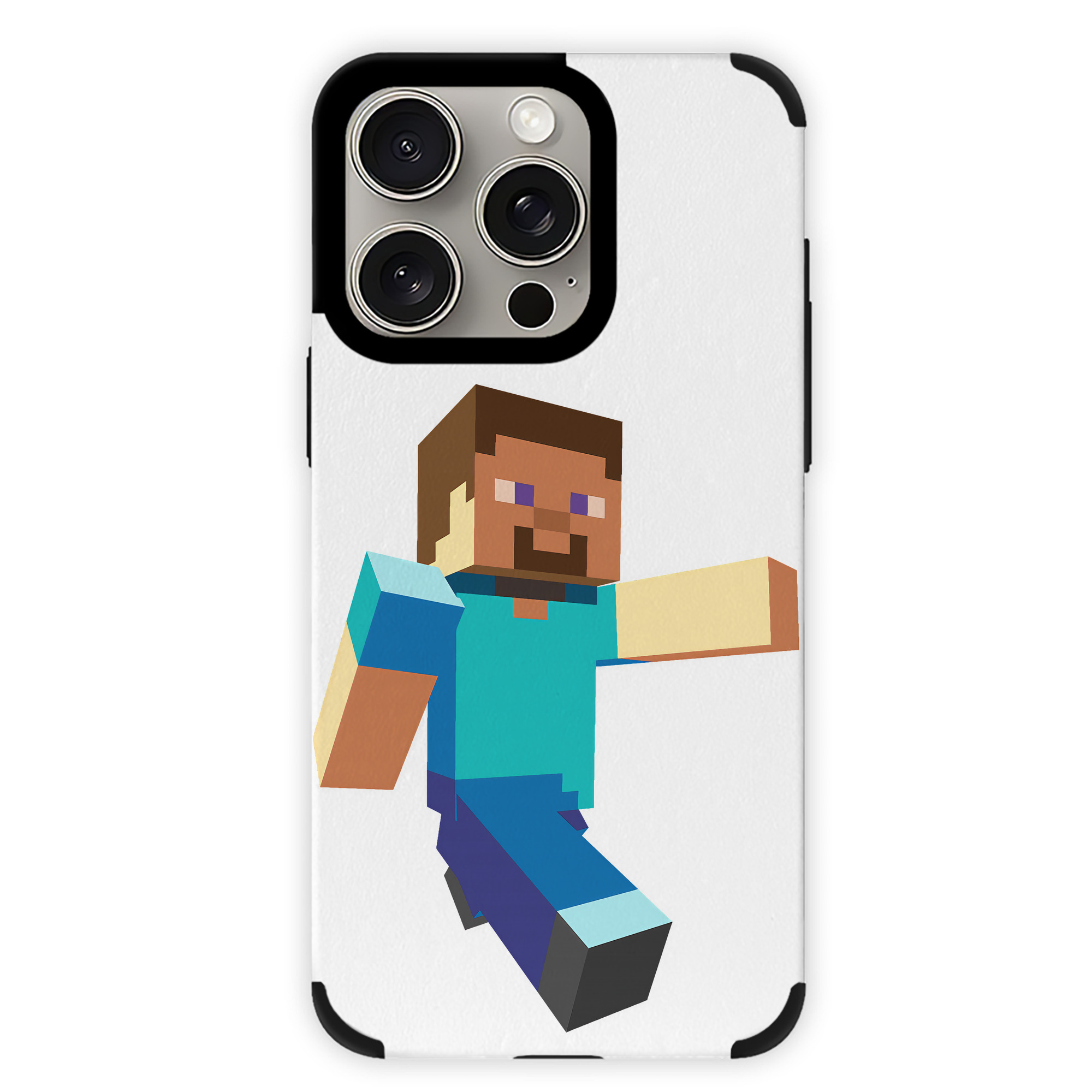 （画像用） マインクラフト ブロックの世界 Minecraft MC Block world 【iPhone15ProMax対応】 PUレザー スマホケース 耐衝撃＆黄変防止