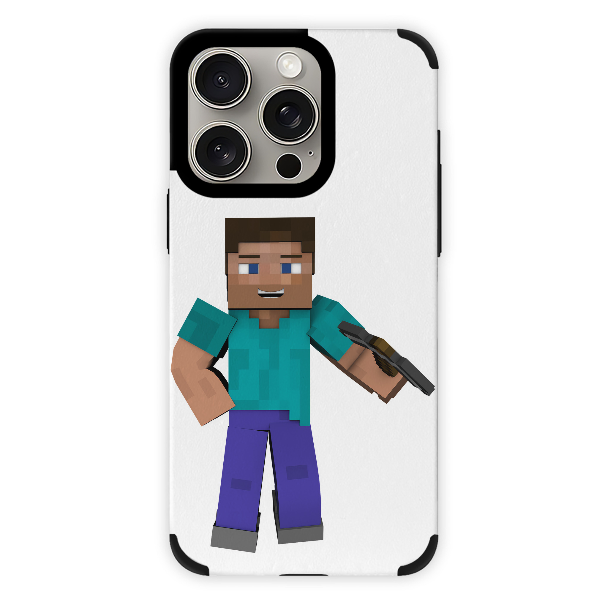 （画像用） マインクラフト ブロックの世界 Minecraft MC Block world 【iPhone15ProMax対応】 PUレザー スマホケース 耐衝撃＆黄変防止