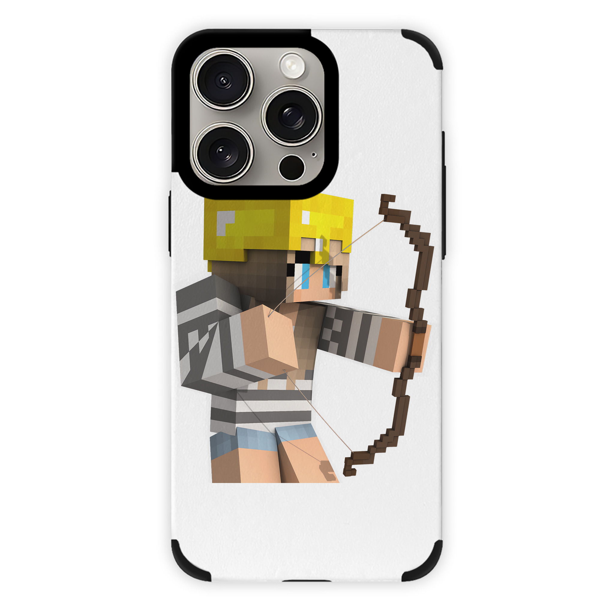 （画像用） マインクラフト ブロックの世界 Minecraft MC Block world 【iPhone15ProMax対応】 PUレザー スマホケース 耐衝撃＆黄変防止