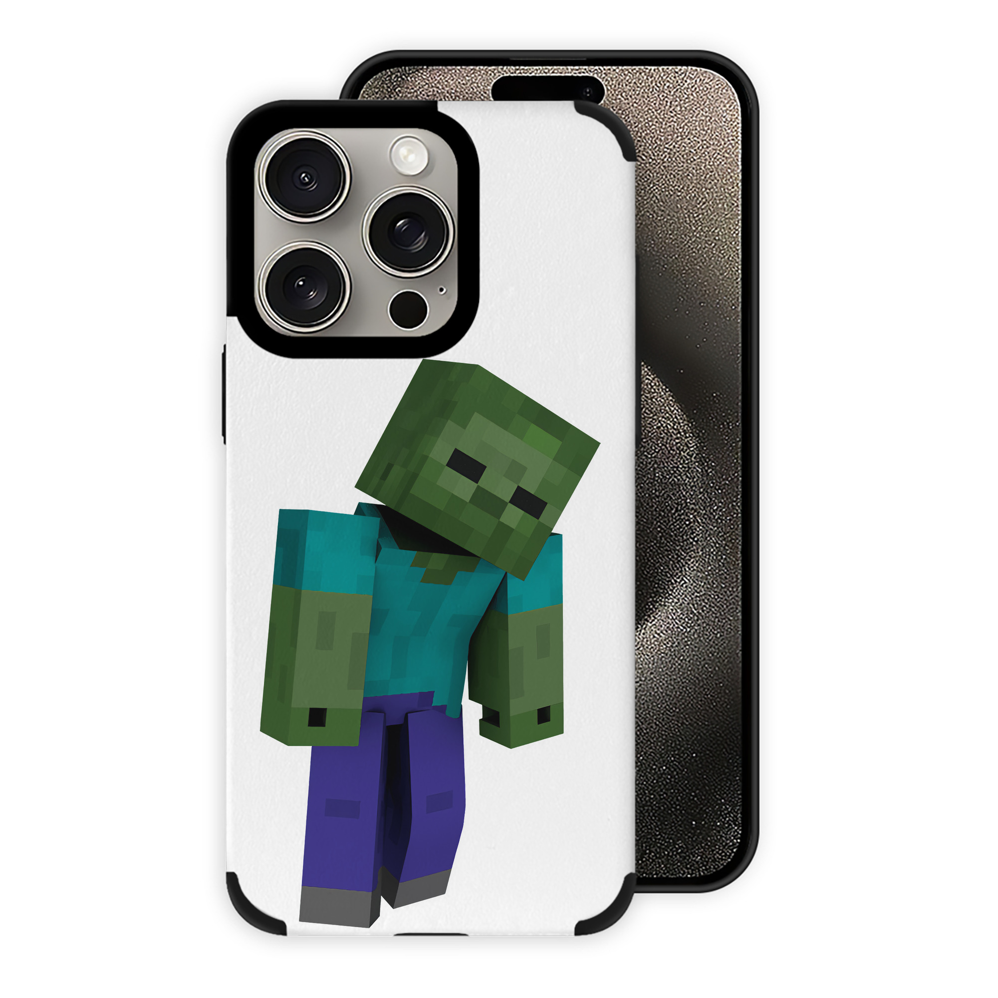 （画像用） マインクラフト ブロックの世界 Minecraft MC Block world 【iPhone15ProMax対応】 PUレザー スマホケース 耐衝撃＆黄変防止