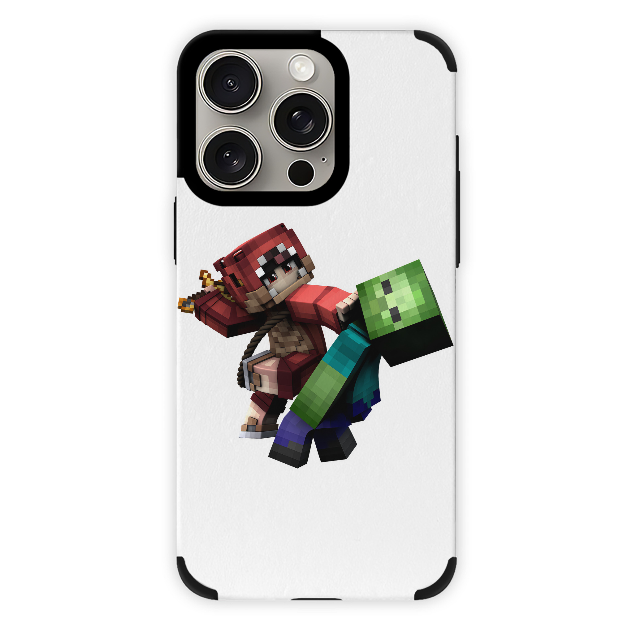 （画像用） マインクラフト ブロックの世界 Minecraft MC Block world 【iPhone15ProMax対応】 PUレザー スマホケース 耐衝撃＆黄変防止