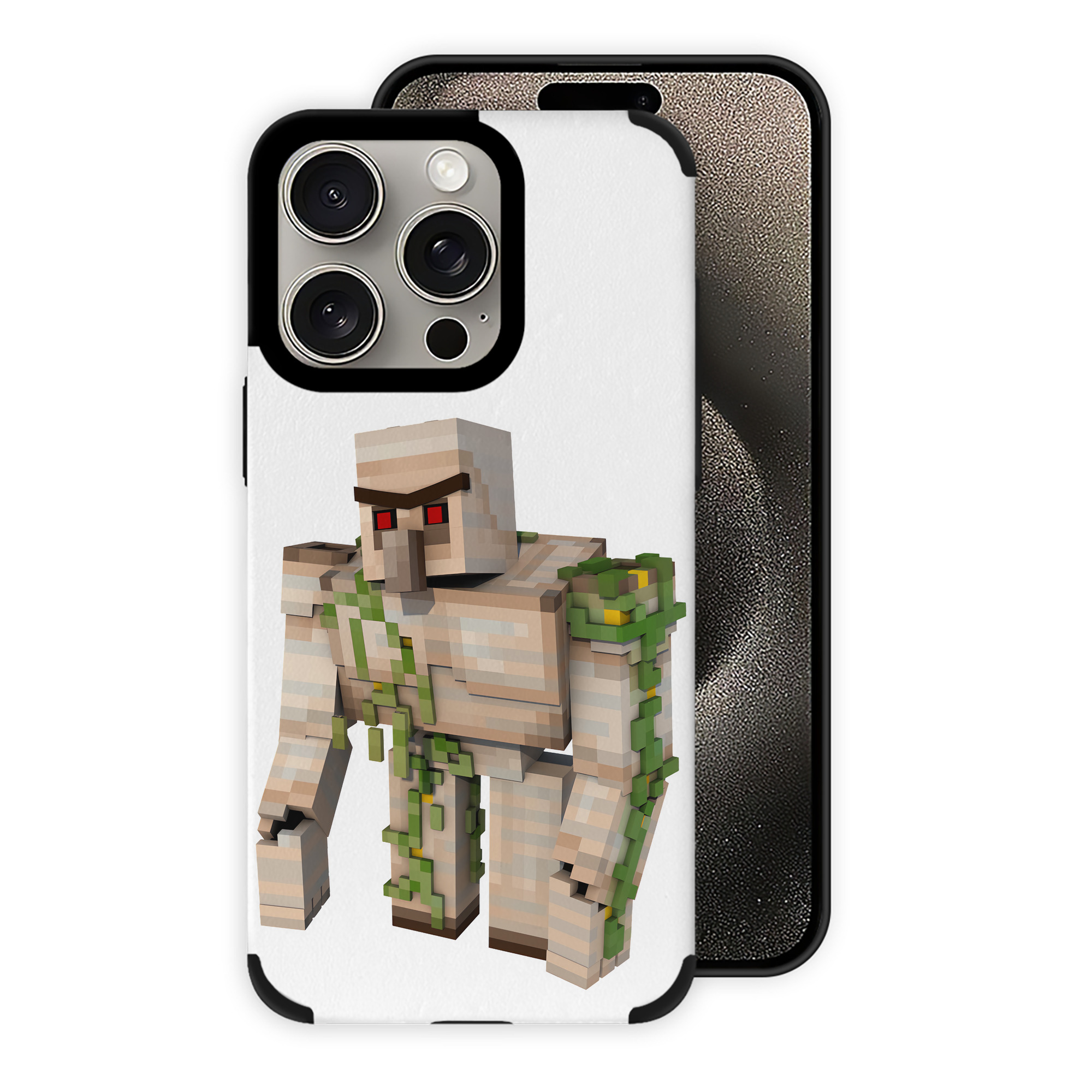 （画像用） マインクラフト ブロックの世界 Minecraft MC Block world 【iPhone15ProMax対応】 PUレザー スマホケース 耐衝撃＆黄変防止