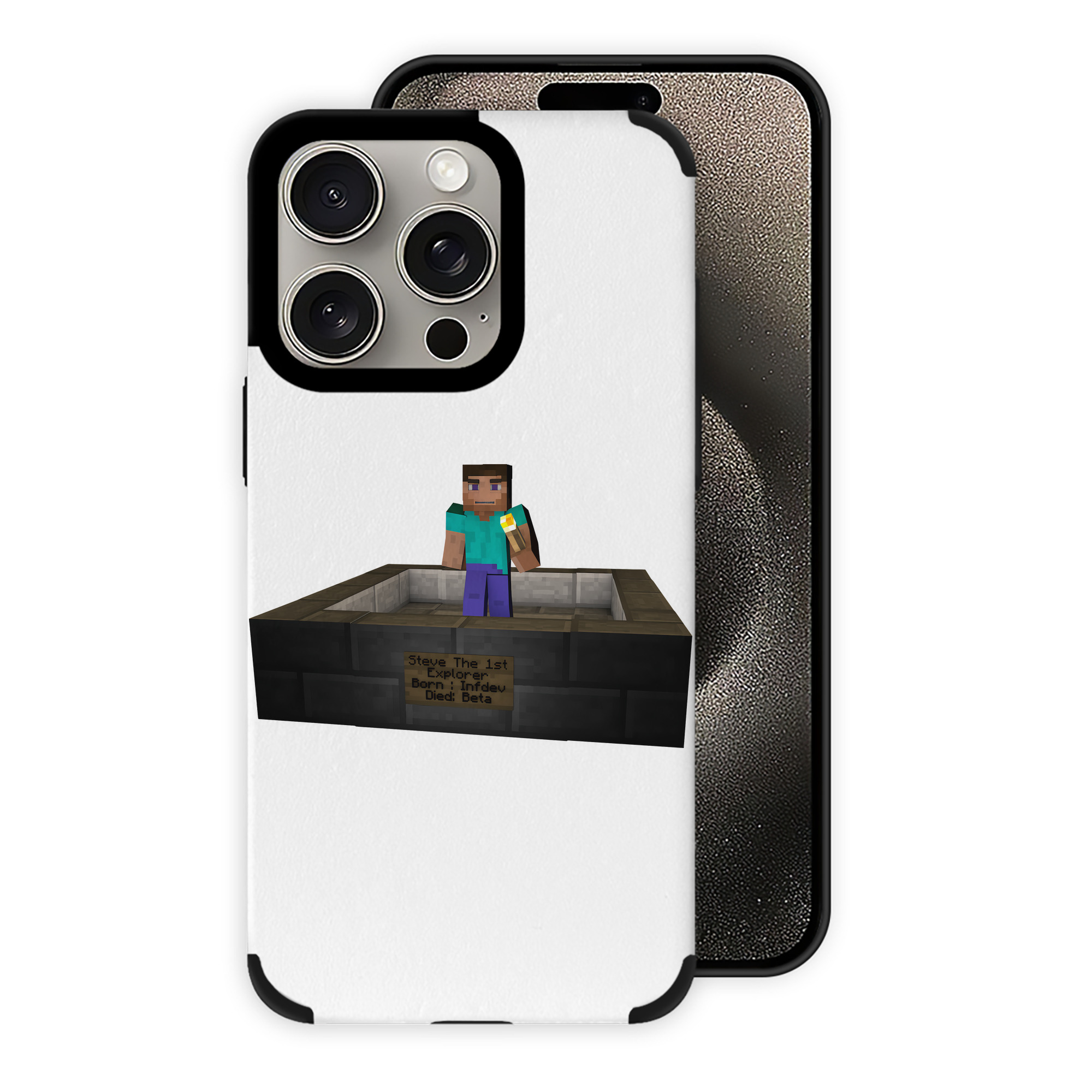 （画像用） マインクラフト ブロックの世界 Minecraft MC Block world 【iPhone15ProMax対応】 PUレザー スマホケース 耐衝撃＆黄変防止