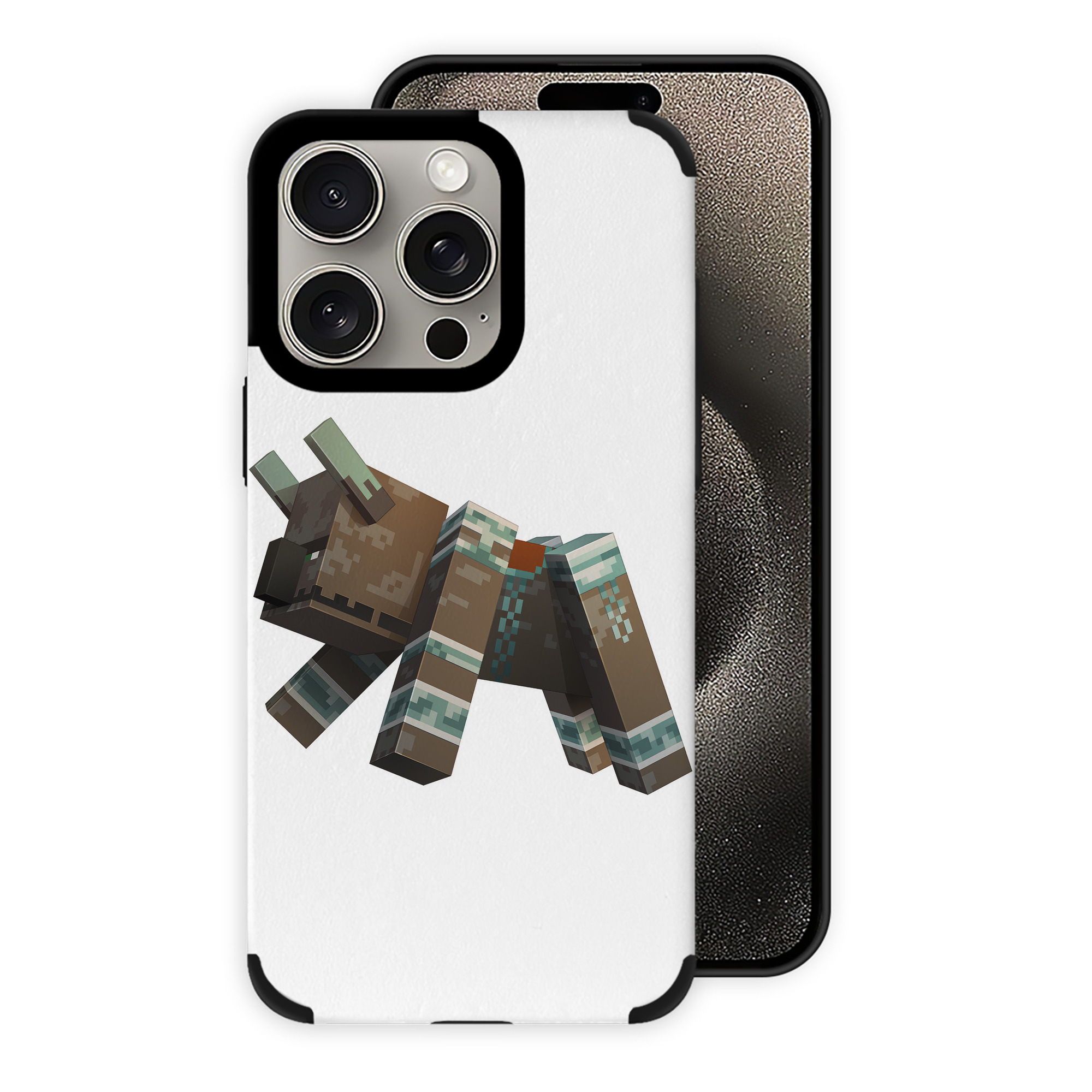 （画像用） マインクラフト ブロックの世界 Minecraft MC Block world 【iPhone15ProMax対応】 PUレザー スマホケース 耐衝撃＆黄変防止