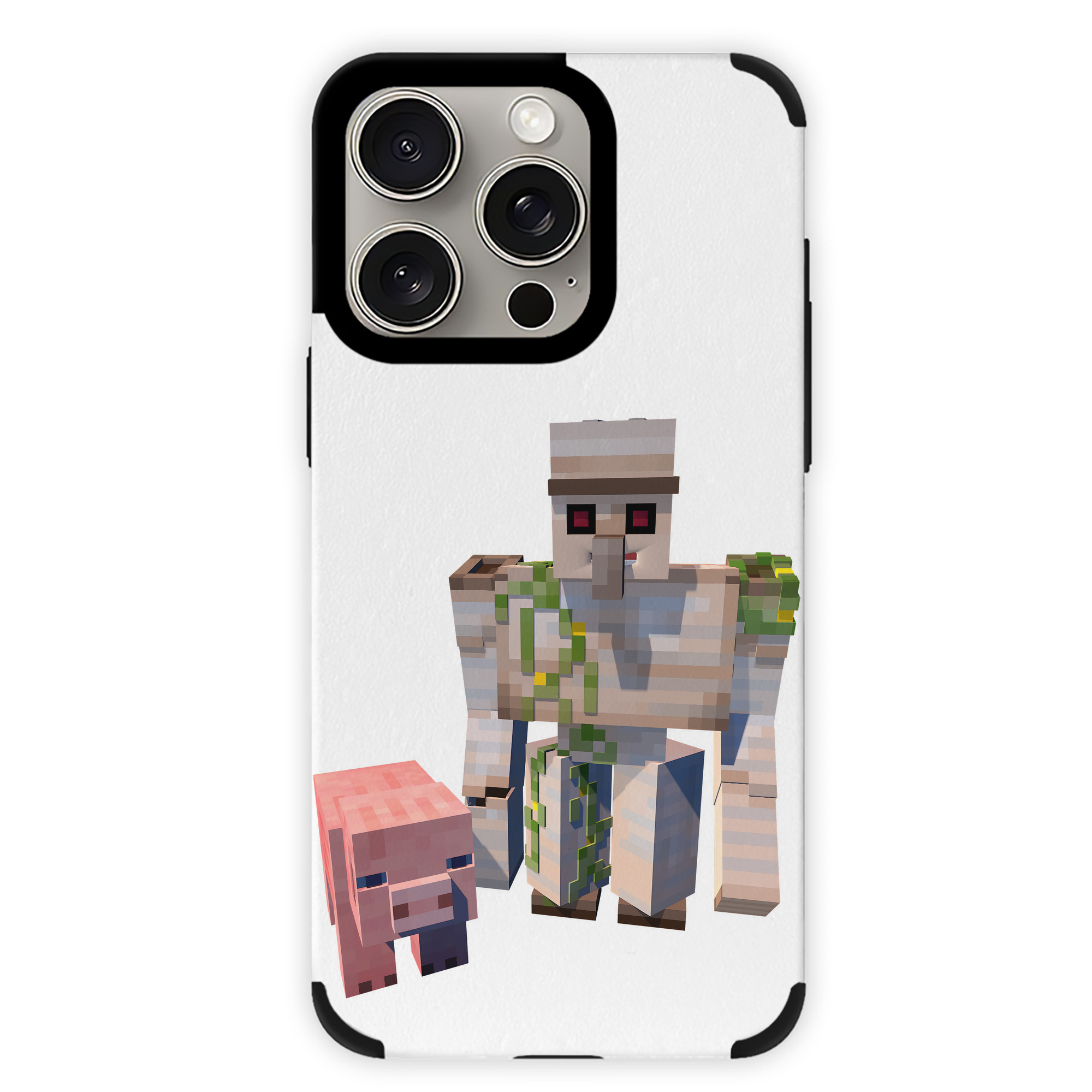 （画像用） マインクラフト ブロックの世界 Minecraft MC Block world 【iPhone15ProMax対応】 PUレザー スマホケース 耐衝撃＆黄変防止