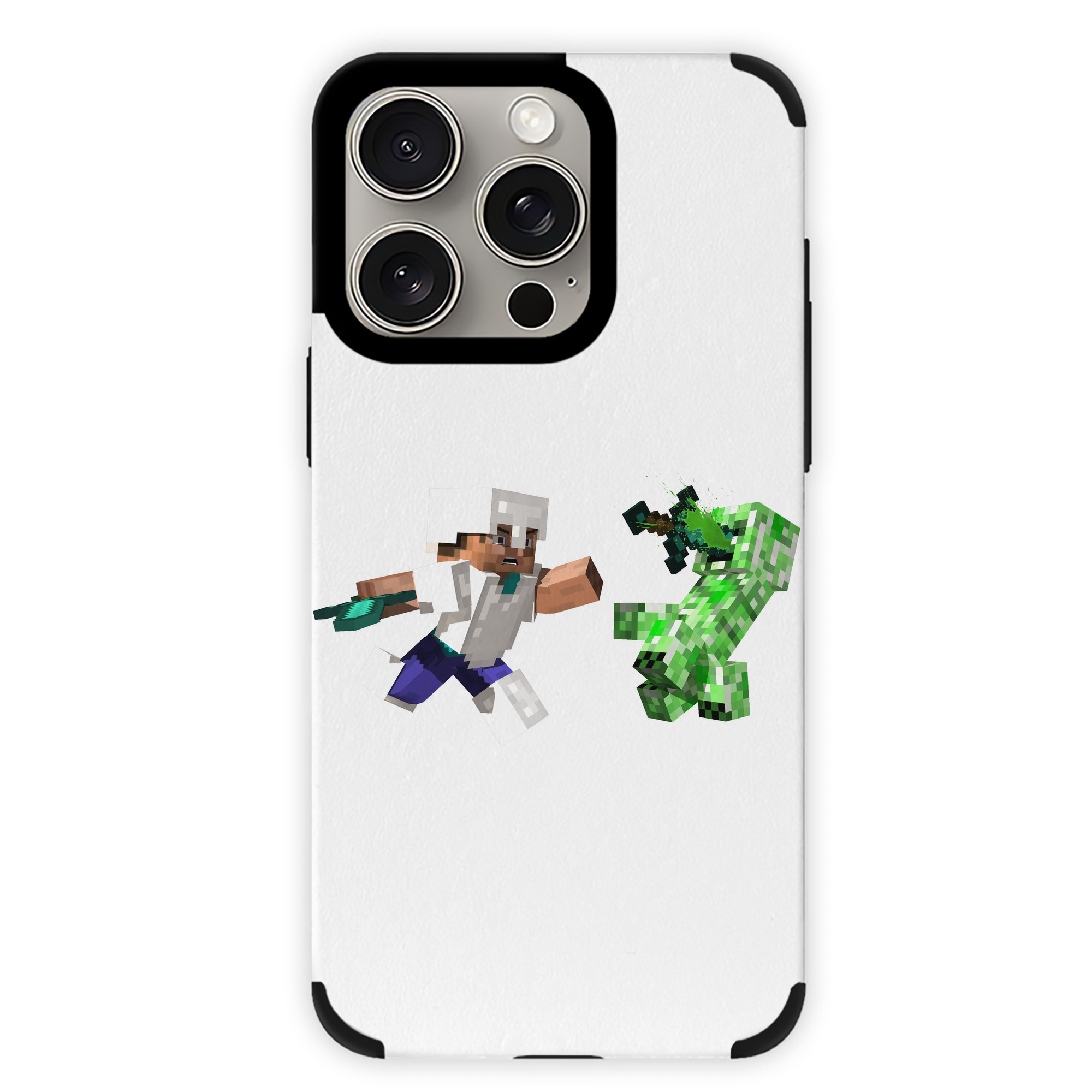 （画像用） マインクラフト ブロックの世界 Minecraft MC Block world 【iPhone15ProMax対応】 PUレザー スマホケース 耐衝撃＆黄変防止