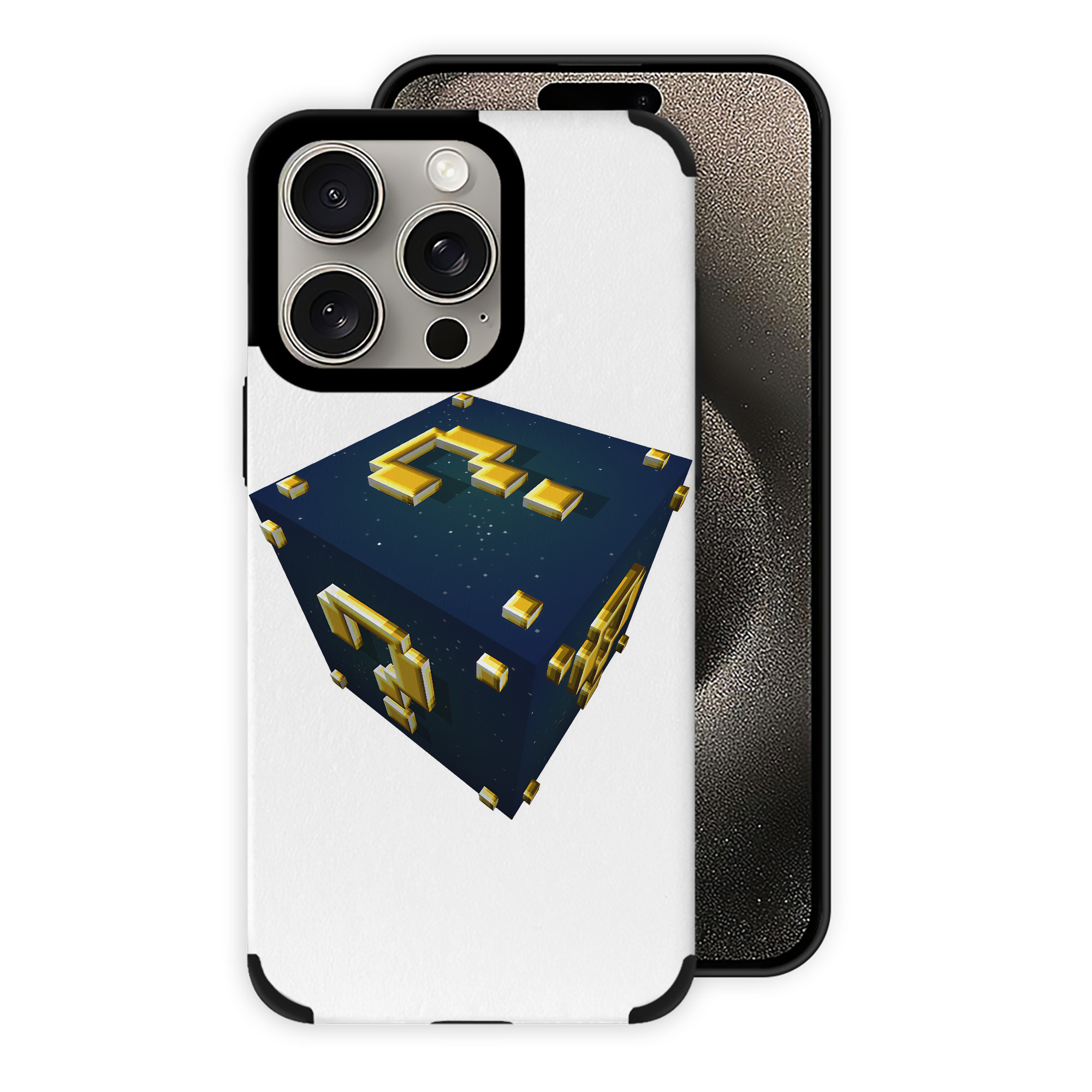 （画像用） マインクラフト ブロックの世界 Minecraft MC Block world 【iPhone15ProMax対応】 PUレザー スマホケース 耐衝撃＆黄変防止