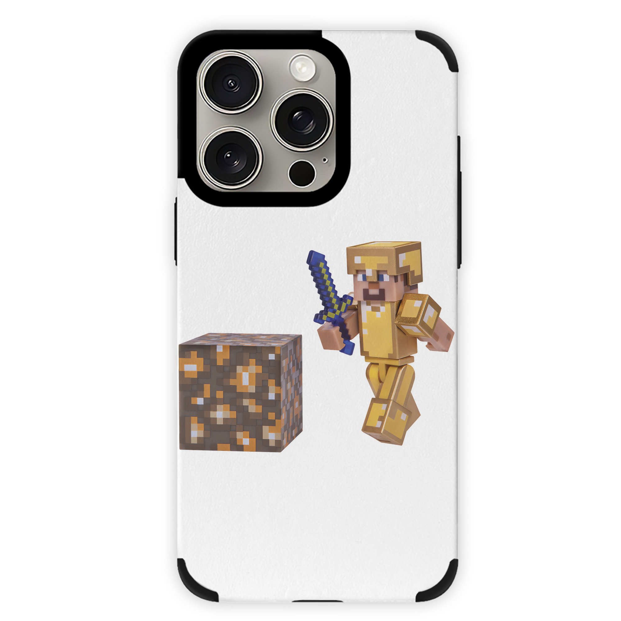 （画像用） マインクラフト ブロックの世界 Minecraft MC Block world 【iPhone15ProMax対応】 PUレザー スマホケース 耐衝撃＆黄変防止