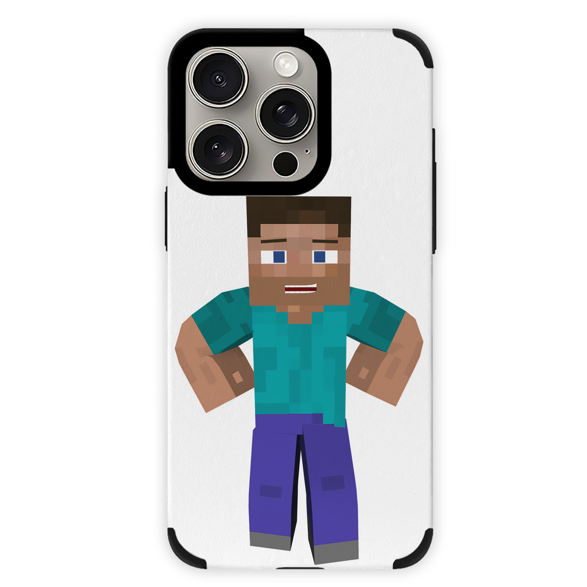 （画像用） マインクラフト ブロックの世界 Minecraft MC Block world 【iPhone15ProMax対応】 PUレザー スマホケース 耐衝撃＆黄変防止