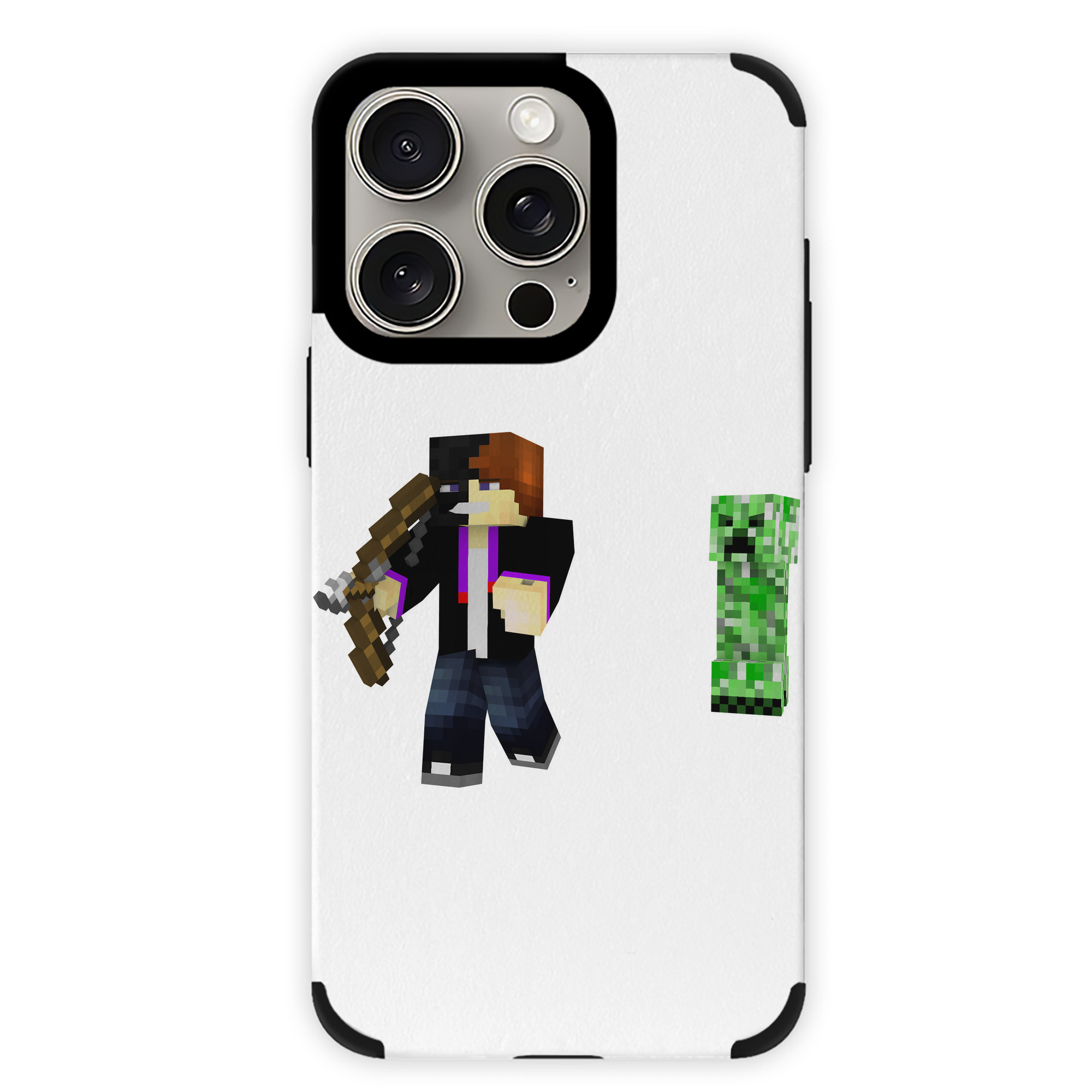 （画像用） マインクラフト ブロックの世界 Minecraft MC Block world 【iPhone15ProMax対応】 PUレザー スマホケース 耐衝撃＆黄変防止