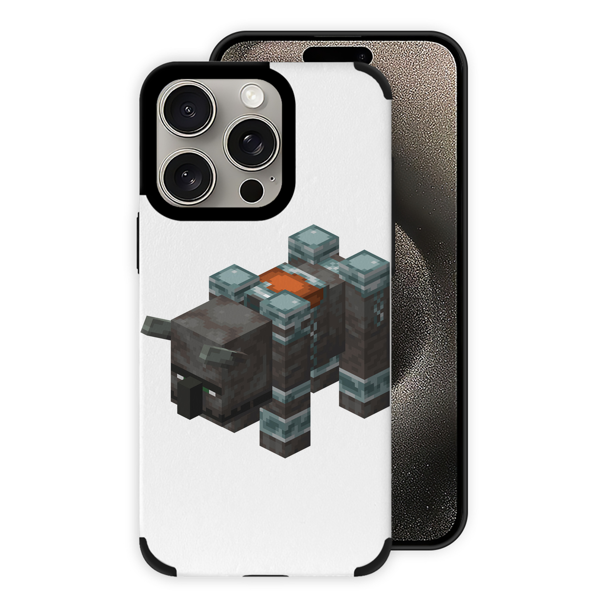 （画像用） マインクラフト ブロックの世界 Minecraft MC Block world 【iPhone15ProMax対応】 PUレザー スマホケース 耐衝撃＆黄変防止
