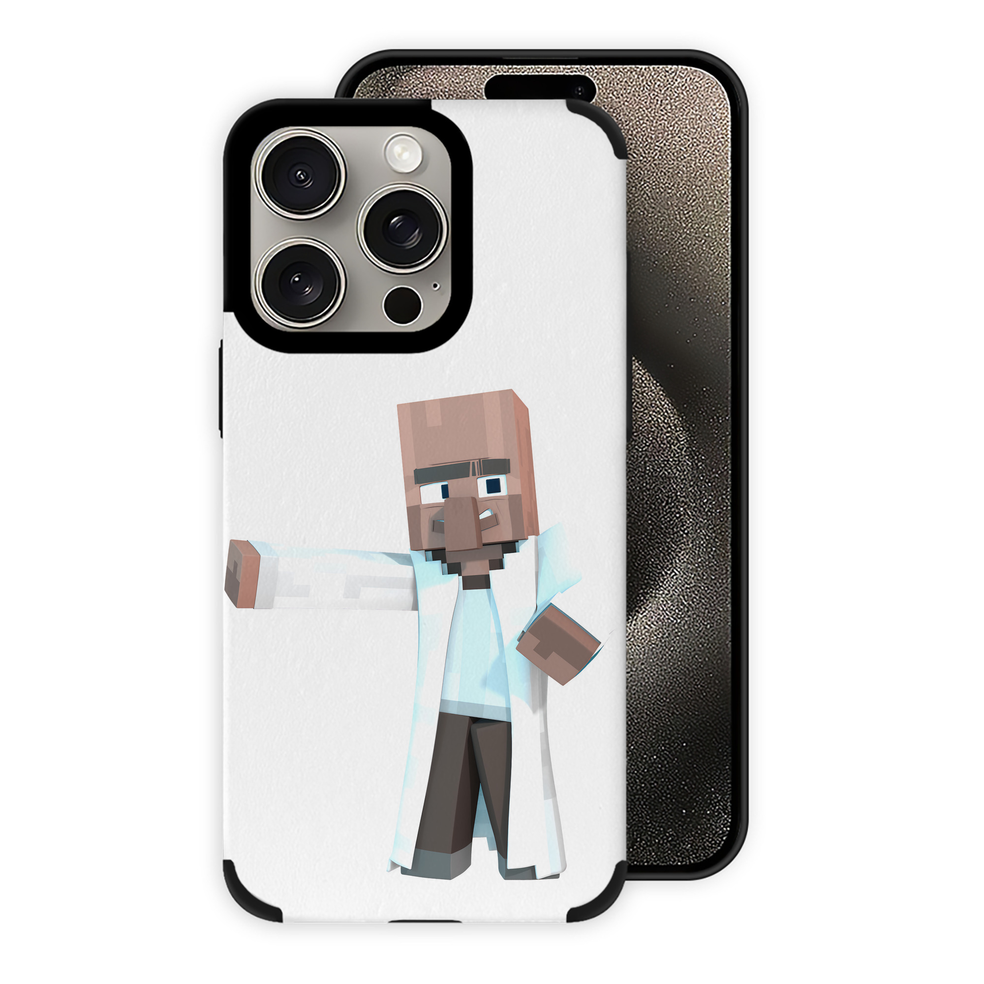 （画像用） マインクラフト ブロックの世界 Minecraft MC Block world 【iPhone15ProMax対応】 PUレザー スマホケース 耐衝撃＆黄変防止