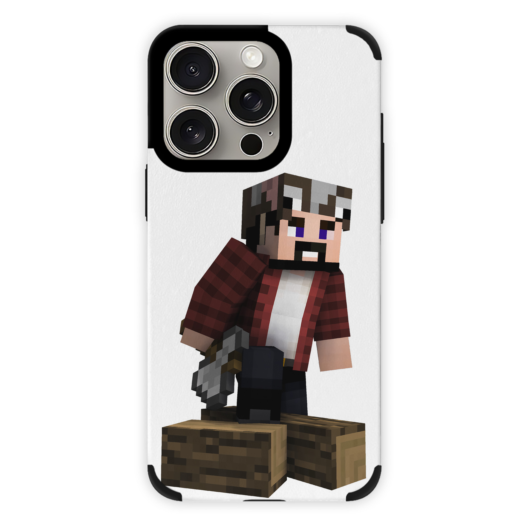 （画像用） マインクラフト ブロックの世界 Minecraft MC Block world 【iPhone15ProMax対応】 PUレザー スマホケース 耐衝撃＆黄変防止