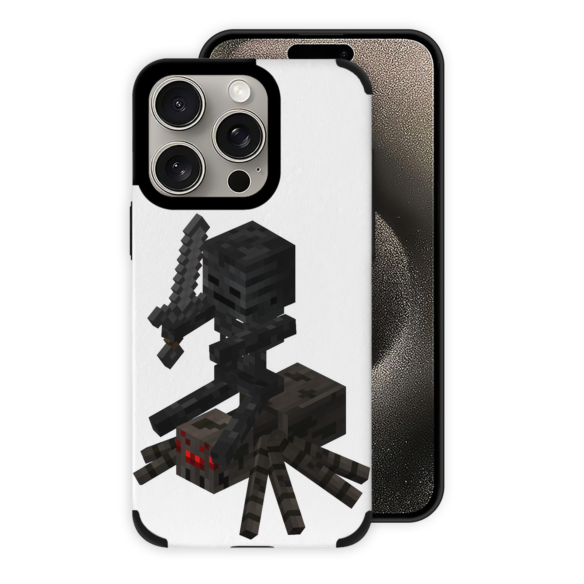 （画像用） マインクラフト ブロックの世界 Minecraft MC Block world 【iPhone15ProMax対応】 PUレザー スマホケース 耐衝撃＆黄変防止