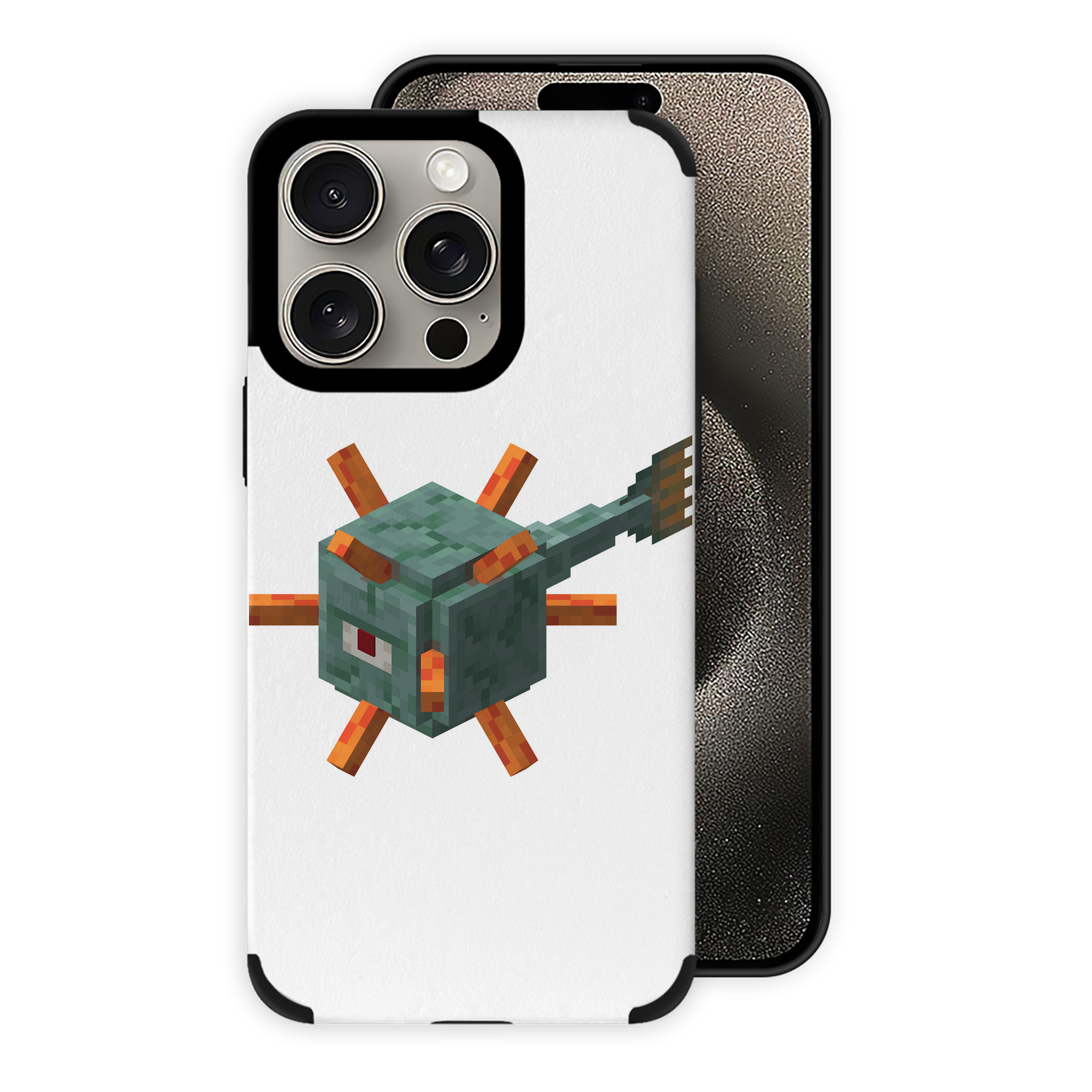 （画像用） マインクラフト ブロックの世界 Minecraft MC Block world 【iPhone15ProMax対応】 PUレザー スマホケース 耐衝撃＆黄変防止